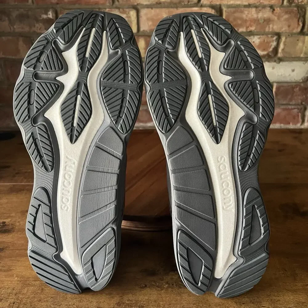 Saucony Hurricane 24 Max Cushion Stability Men's 15 Gray Crimson Running Shoes